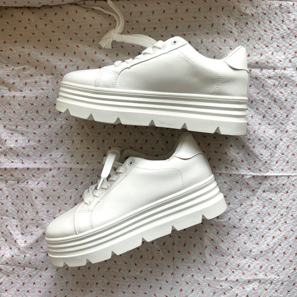 nasty gal white platform sneakers